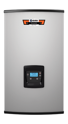 An electric tankless water heater.