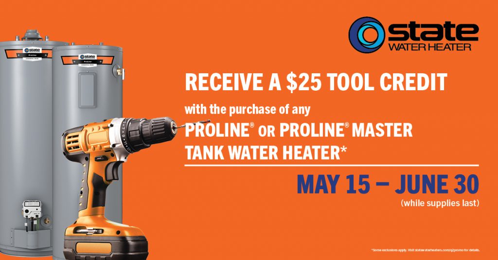 STATE WATER HEATERS ANNOUNCES FOURTH QUARTER PROMOTION WITH PARTICIPATING WHOLESALE PARTNERS